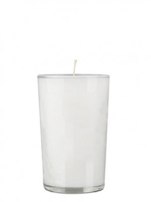 Dadant Candle Paraffin-Based Clear, 24-Hour Glass Prayer Candle - Case Of 72 Candles