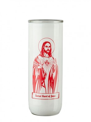 Dadant Candle Sacred Heart of Jesus Glass Globe - Case of 12 Globes