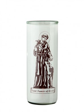 Dadant Candle Saint Francis of Assisi Glass Globe - Case of 12 Globes