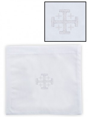 R.J. Toomey 100% Cotton Jerusalem Cross Chalice Pall with Insert - Pack of 4