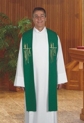 R.J. Toomey Alpha Omega Collection Green Overlay Stole