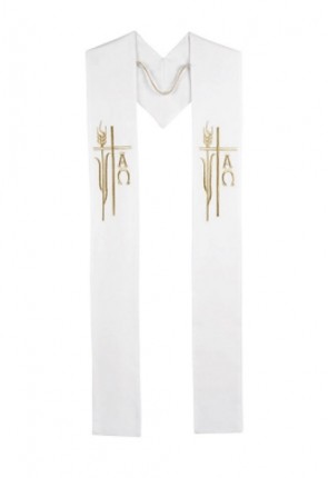 R.J. Toomey Alpha Omega Collection White Overlay Stole