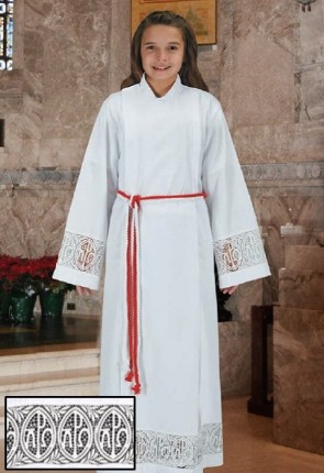 R.J. Toomey Alpha & Omega Polyester/Cotton Front Wrap Server Alb