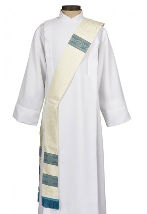 R.J. Toomey Avignon Collection Ivory/Blue Deacon Stole