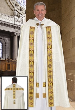 R.J. Toomey Avignon Collection Off-White, Fully-Lined Cope With Inner Stole