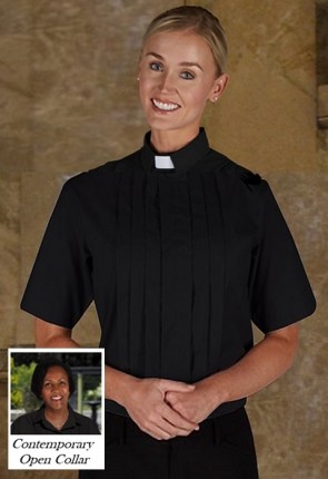 R.J. Toomey Short-Sleeve, Tab Collar Blouse