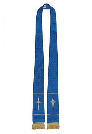 R.J. Toomey Maltese Cross Blue Jacquard Stole