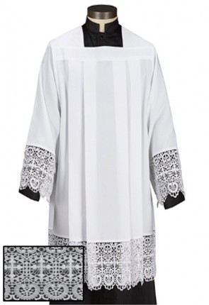 R.J. Toomey Budded Cross Lace Trim Surplice