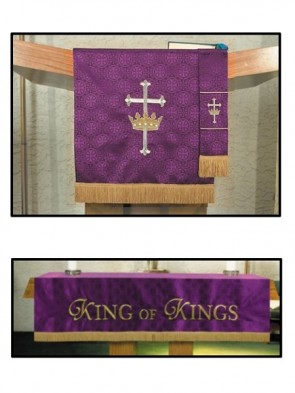 R.J. Toomey Maltese Cross Purple Jacquard Three-Piece Parament Set