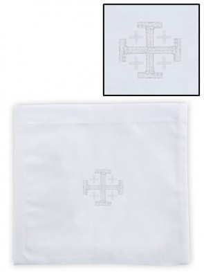 R.J. Toomey Polyester/Cotton Jerusalem Cross Chalice Pall with Insert - Pack of 4