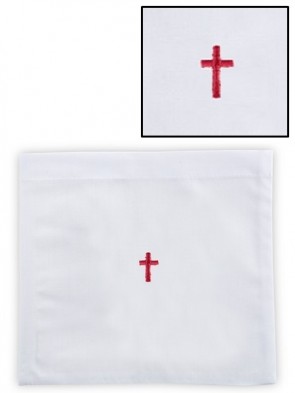 R.J. Toomey Polyester/Cotton Red Cross Chalice Pall with Insert - Pack of 12