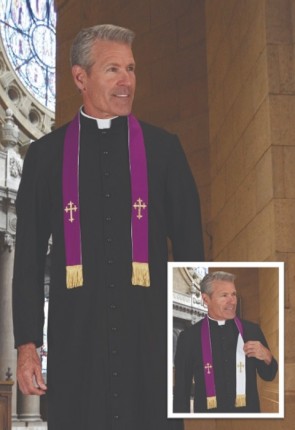 R.J. Toomey Portable Purple/White Reversible Overlay Stole