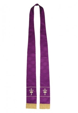 R.J. Toomey Maltese Cross Purple Jacquard Stole