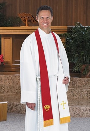 R.J. Toomey Red/White Reversible Stole