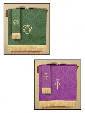 R.J. Toomey Reversible Jacquard Purple/Green Pulpit Scarf