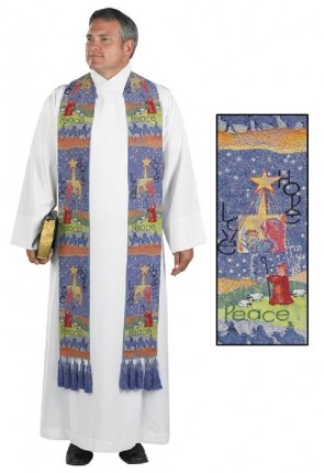 R.J. Toomey Story Of Christmas Multi-Colored Overlay Stole