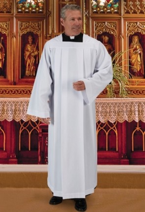 R.J. Toomey Plain Box Pleat Alb