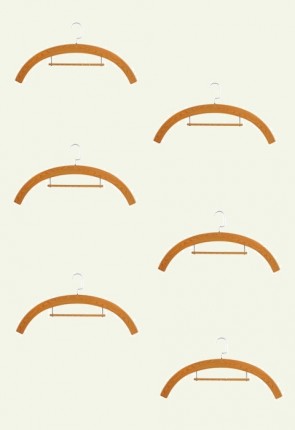 R.J. Toomey Wood Tone, Molded Plastic Hangers - Set Of 6 Hangers