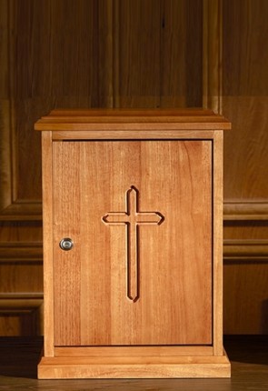 Robert Smith 20"H Cross Hardwood Tabernacle