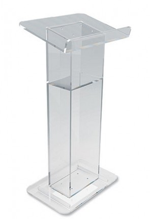 Robert Smith 46"H Acrylic U-Shaped Lectern With Shelf