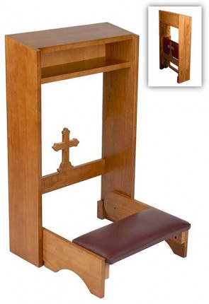 Robert Smith Budded Cross 32"H Folding Kneeler with Shelf