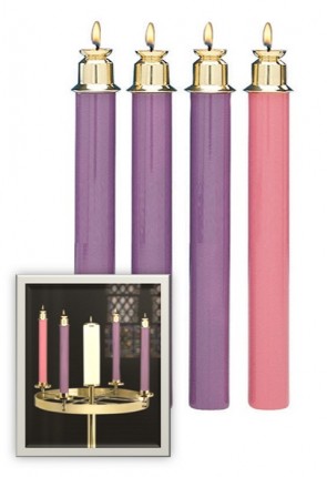 Sudbury Brass 1-1/2"D Spring Tube Advent Candle Set