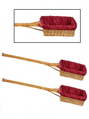 Sudbury Brass Square Offering Basket with 35"L Handle - Set Of 2 Baskets