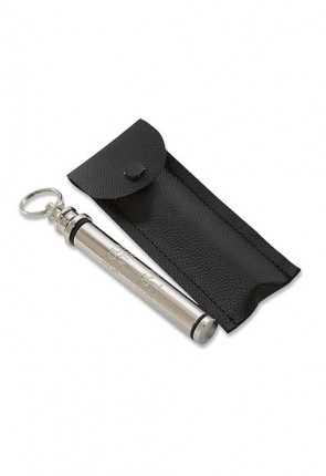 Sudbury Brass 4-3/4"L Compact Holy Water Sprinkler with Leather Case