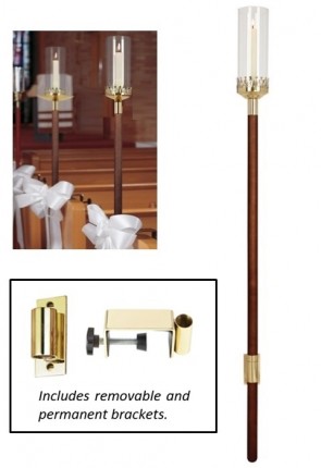 Sudbury Brass 45"H Pew End Candlestick