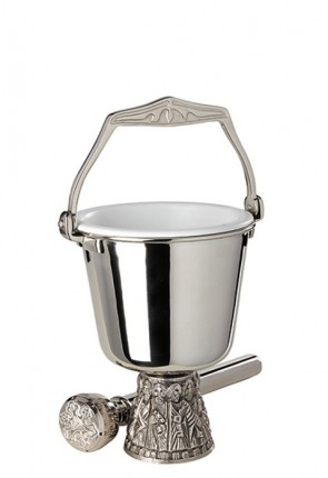 Sudbury Brass 6-1/2"H "Last Supper" Holy Water Pot with Sprinkler