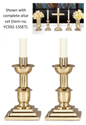 Sudbury Brass 7-1/2"H Candlesticks - Set of Two