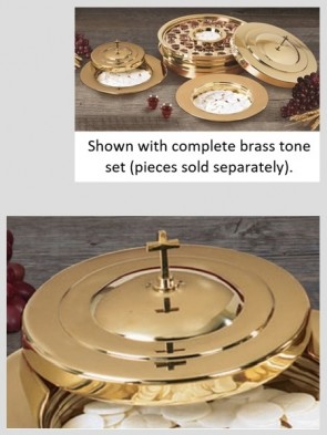 Sudbury Brass Polished Brass Tone Stacking Bread Plate Cover