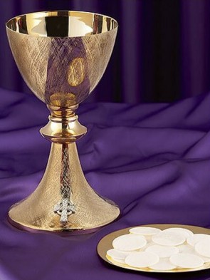 Sudbury Brass Celtic Cross Chalice and Paten Set