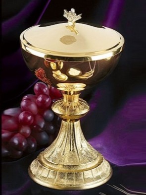 Sudbury Brass Etched Ciborium with Loaves and Fishes Cover