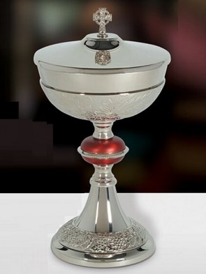 Sudbury Brass Embossed Grape Ciborium with Celtic Cross Cover