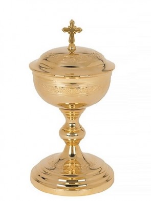 Sudbury Brass Etched Ciborium with Cross Cover