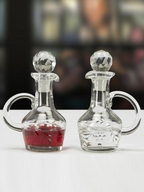 Sudbury Brass Glass Cruet Set