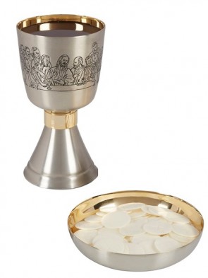 Sudbury Brass The Last Supper Chalice and Bowl Paten Set