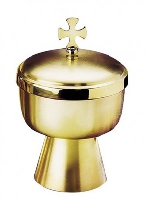 Sudbury Brass Matte Finish Ciborium with Cross Cover