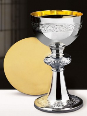 Sudbury Brass Ornamented Chalice and Paten Set