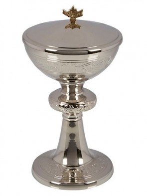 Sudbury Brass Ornamented Ciborium with Loaves and Fishes Cover