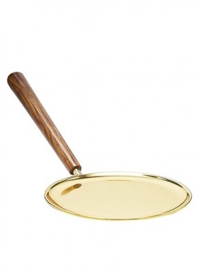 Sudbury Brass Paten with Wooden Handle