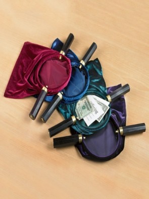 Sudbury Brass Offering Bags With Double Handles - Set Of 4 Bags