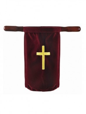 Sudbury Brass Embroidered Offering Bag With Double Handles - Set Of 2 Bags