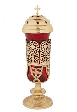 Sudbury Brass Table Sanctuary Lamp with Globe and Top