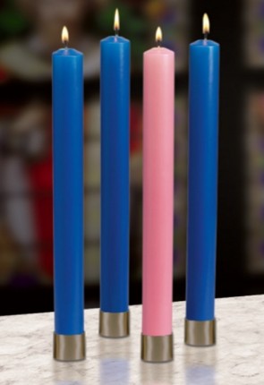 Will & Baumer 1-1/2"D Polar Paraffin-Based Advent Candle Set