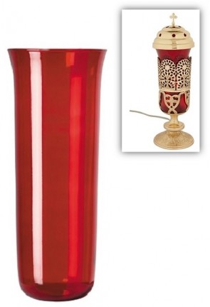 Will & Baumer Ruby Glass Replacement Globe For Sudbury Brass Electric Sanctuary Lamps