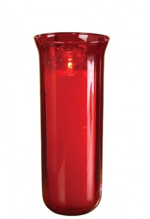 Will & Baumer Ruby, 7-8 Day Glass Sanctuary Candle Globe