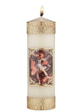 Will & Baumer Saint Michael the Archangel Wax Devotional Candle - Set of Two Candles