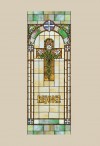 Celebration Banners Stained Glass Series "Rejoice Cross" 2'W X 6'H Worship Banner